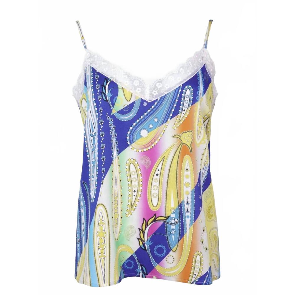 NEW MUCHO GUSTO women's multi color cami top in paisley